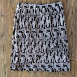 Vintage Abstract Patterned Crinkle Skirt Sz 8